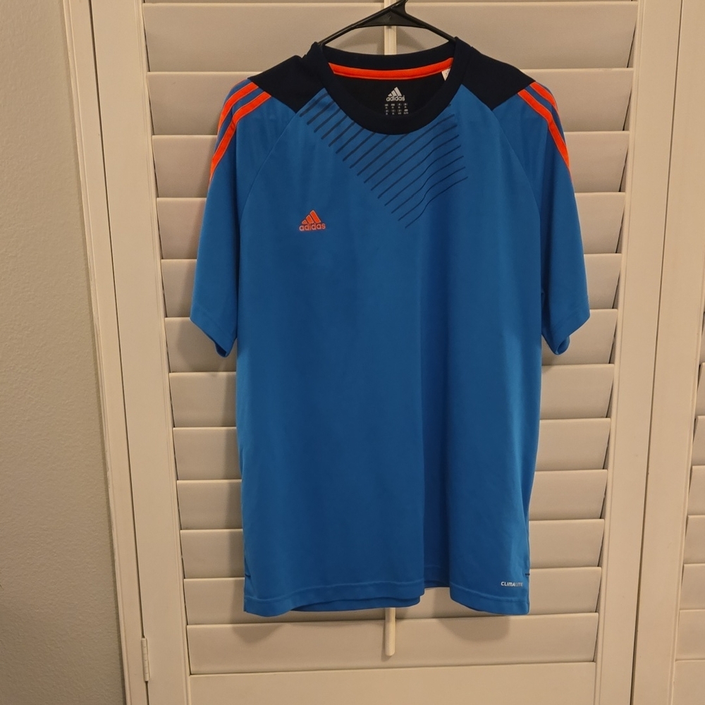 Adidas Performance Tee in Blue and Orange